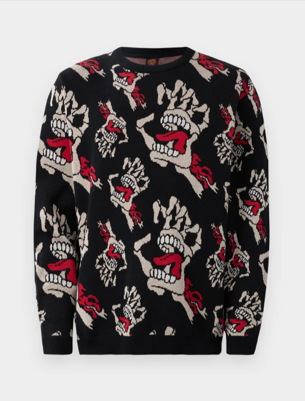 Bone Hands All Over Knit Crew