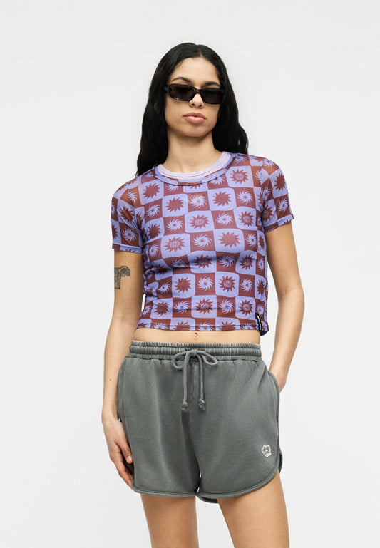 Strip Digi Mesh SS Top