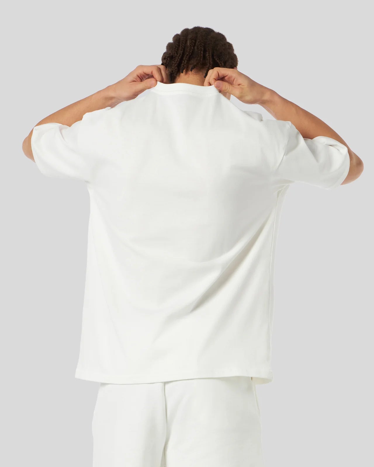 WHITE T-SHIRT WITH GREY EMBROIDERY LIGHTNING