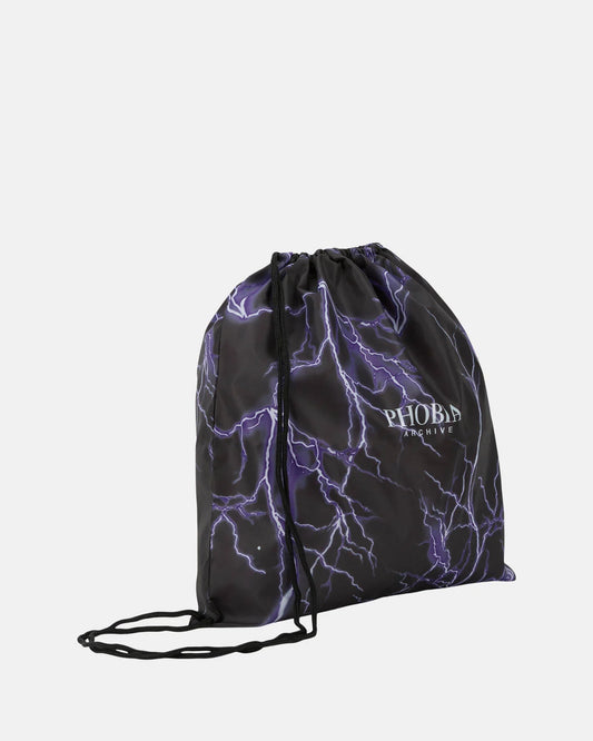 BLACK BAG WITH PURPLE LIGHTNING