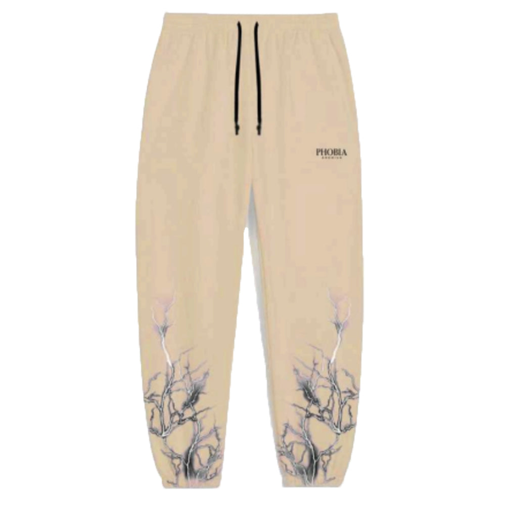 BEIGE PANTS WITH BLACK LIGHTNING