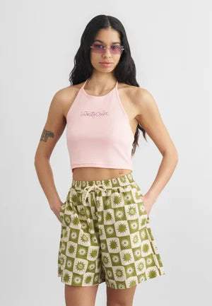 Sun Stamp Strip Halter Top