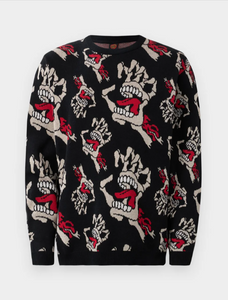 Bone Hands All Over Knit Crew