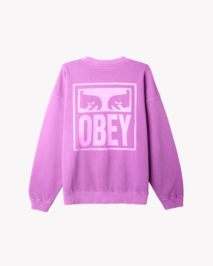 PIGMENT OBEY EYES ICON EXTRA HEAVY CREW FLEECE