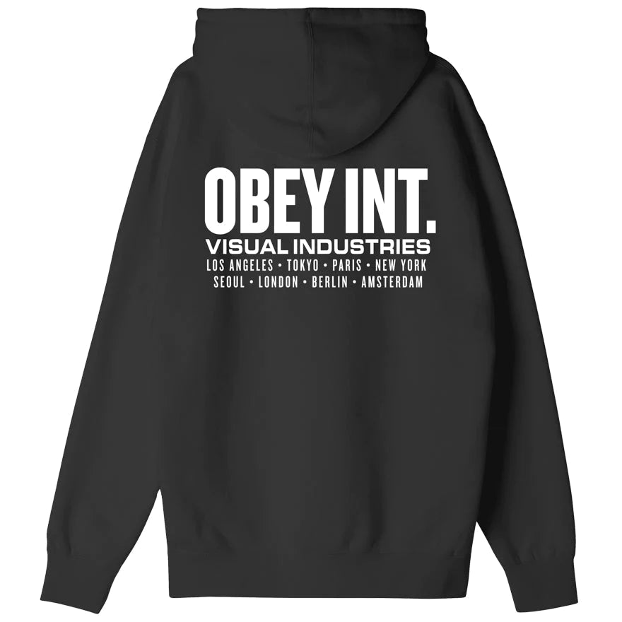 OBEY INT. VISUAL INDUSTRIES PREMIUM HOODED FLEECE