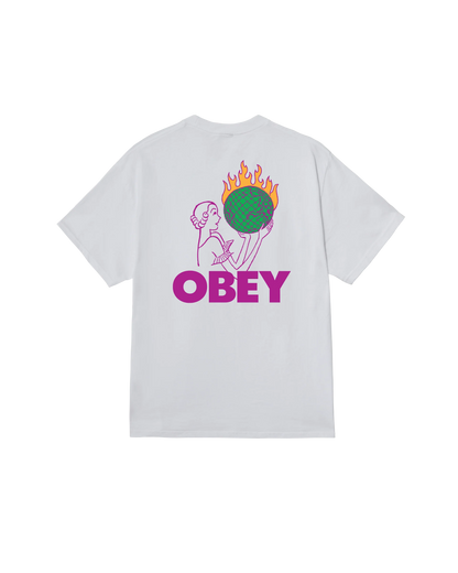 OBEY WORLD IN FLAMES TEE
