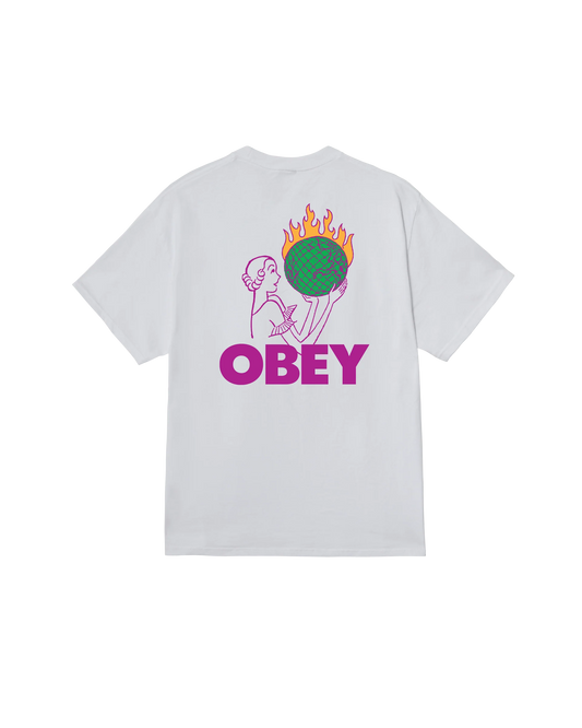 OBEY WORLD IN FLAMES TEE