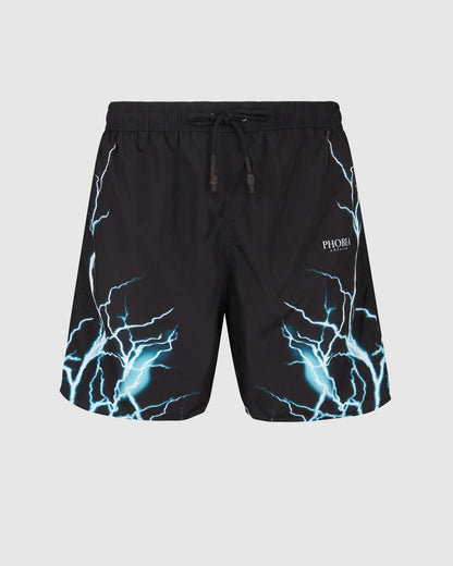 BLACK SWIMWEAR WITH LIGHTBLUE LIGHTNING