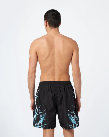 BLACK SWIMWEAR WITH LIGHTBLUE LIGHTNING
