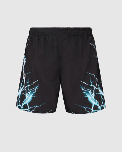 BLACK SWIMWEAR WITH LIGHTBLUE LIGHTNING