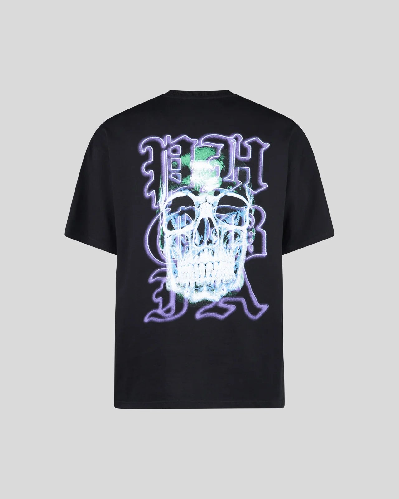 BLACK T-SHIRT WITH SKULL PRINT
