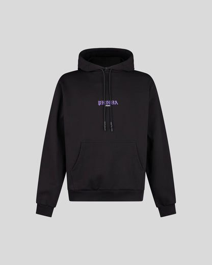 BLACK HOODIE WITH SKULL PRINT