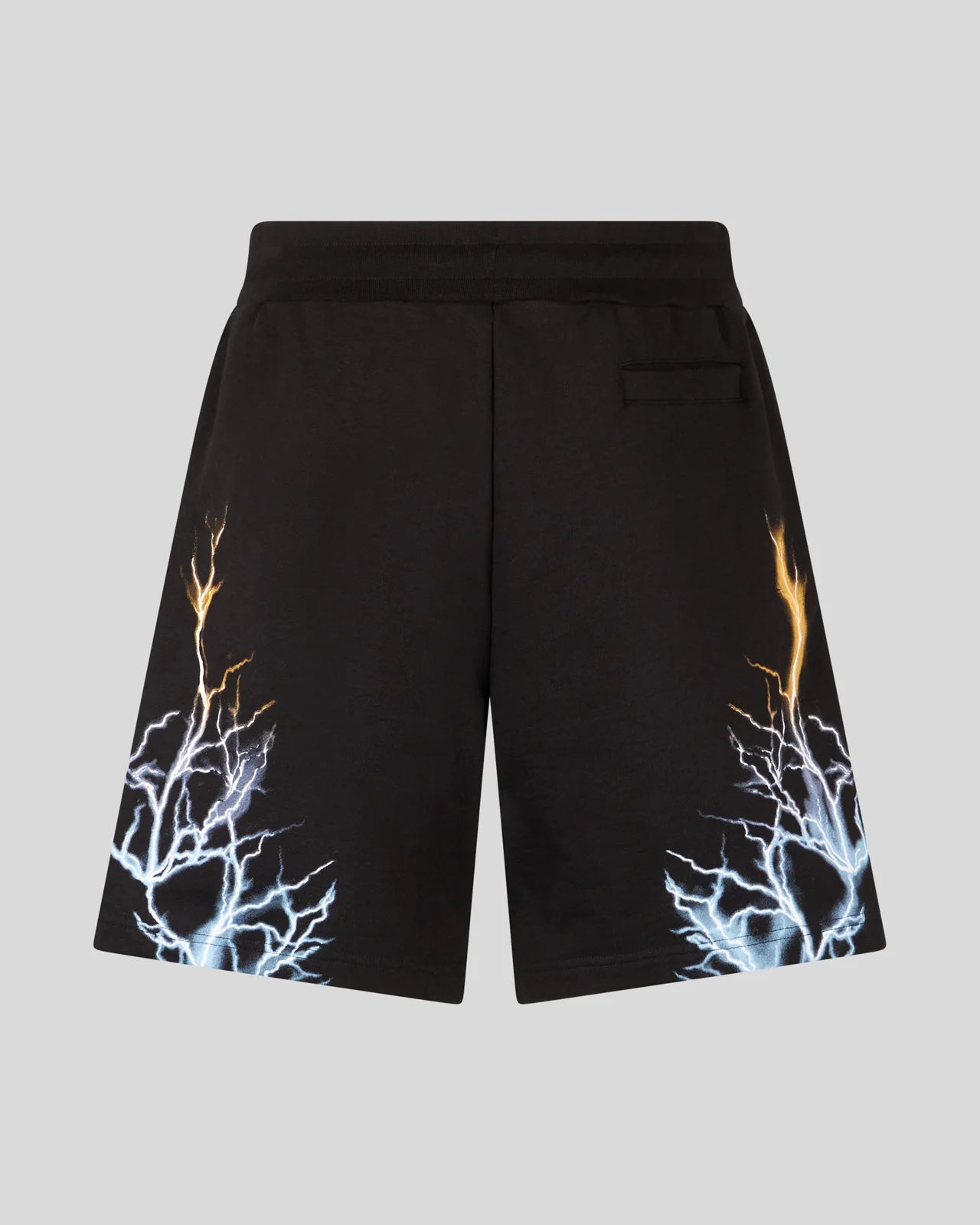BLACK SHORTS WITH BICOLOR LIGHTNING PRINT
