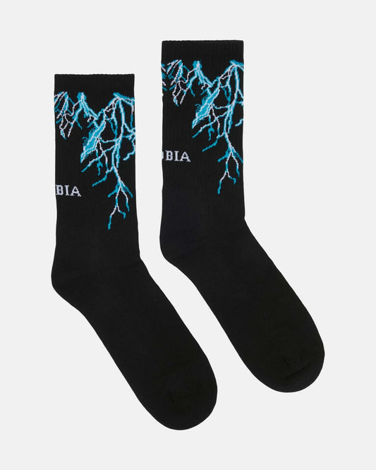 BLACK SOCKS LIGHTBLUE LIGHTNING