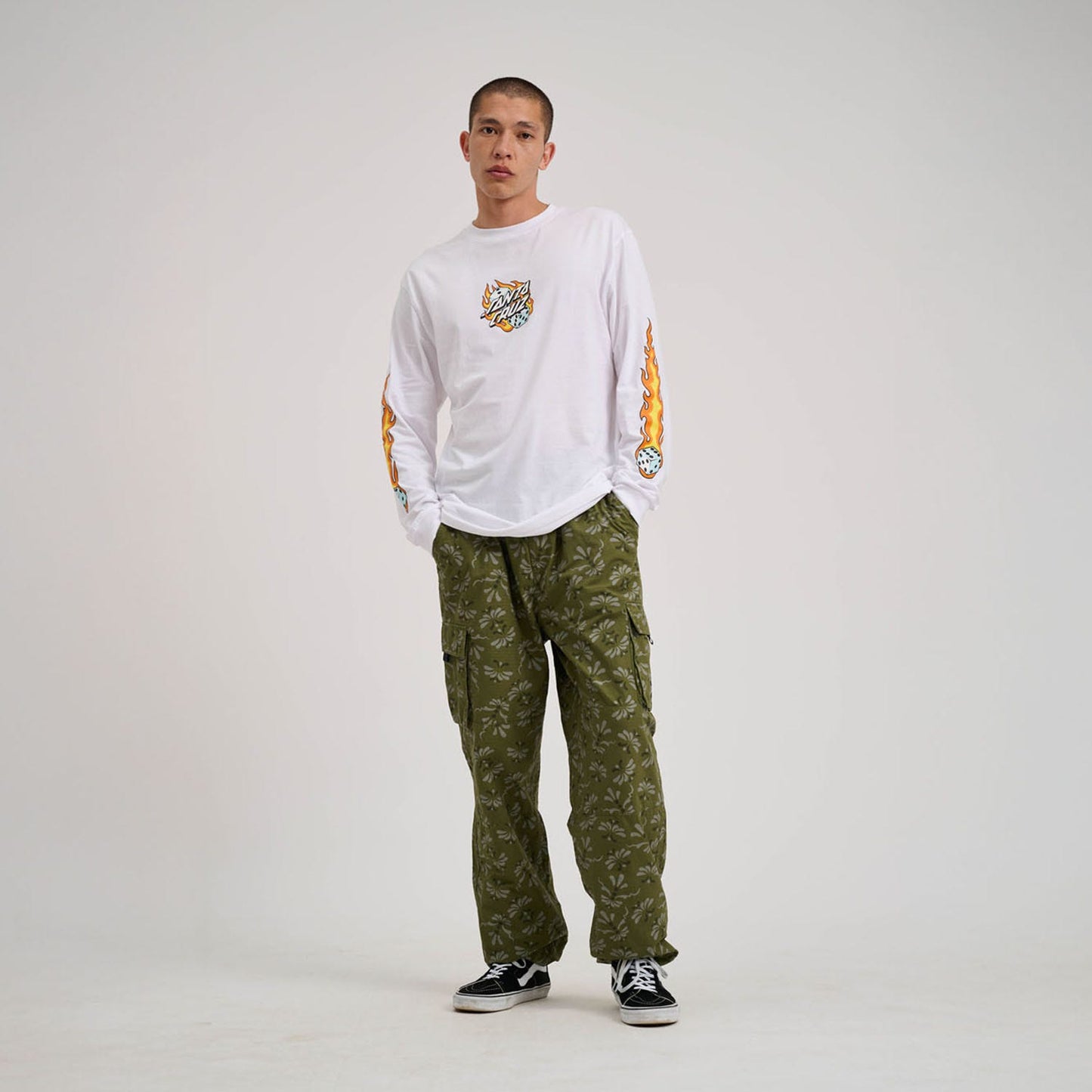 Flaming Dice Dot Front