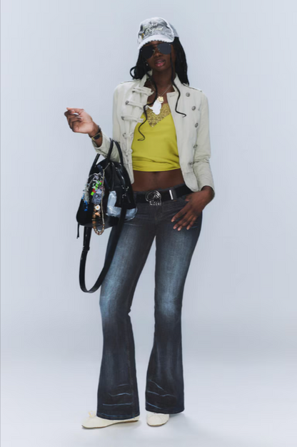 BOOTY BEI LOW WAIST SKINNY BOOTCUT JEANS