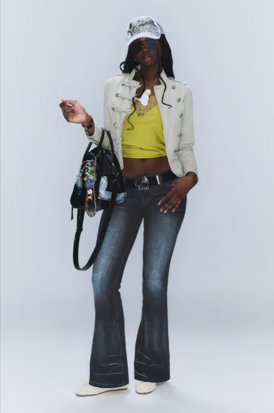 BOOTY BEI LOW WAIST SKINNY BOOTCUT JEANS