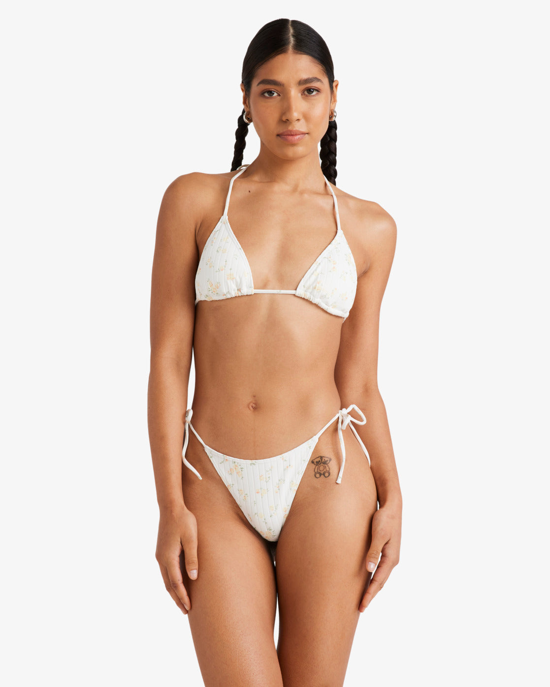 BLURRED DITSY HALTER SLIDE TRI