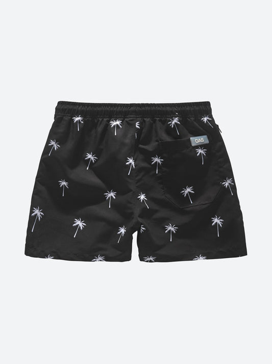 BLACK PALM SWIM SHORT