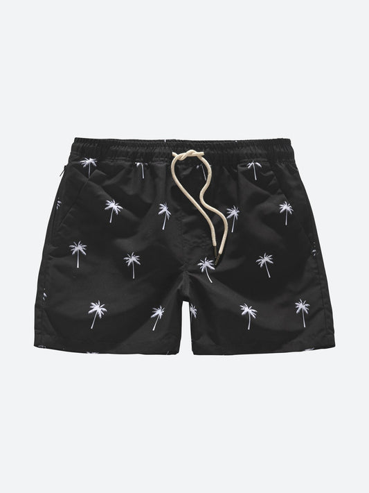 BLACK PALM SWIM SHORT
