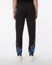 Carica l&#39;immagine nel visualizzatore di Gallery, BLACK PANTS WITH BLUE AND PURPLE LIGHTNING
