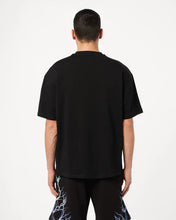 Carica l&#39;immagine nel visualizzatore di Gallery, BLACK T-SHIRT WITH BLUE GREY LIGHTBLUE LIGHTNING

