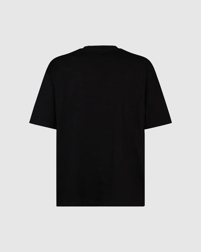 BLACK T-SHIRT WITH RED GREY ORANGE LIGHTNING