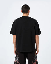 Carica l&#39;immagine nel visualizzatore di Gallery, BLACK T-SHIRT WITH RED GREY ORANGE LIGHTNING
