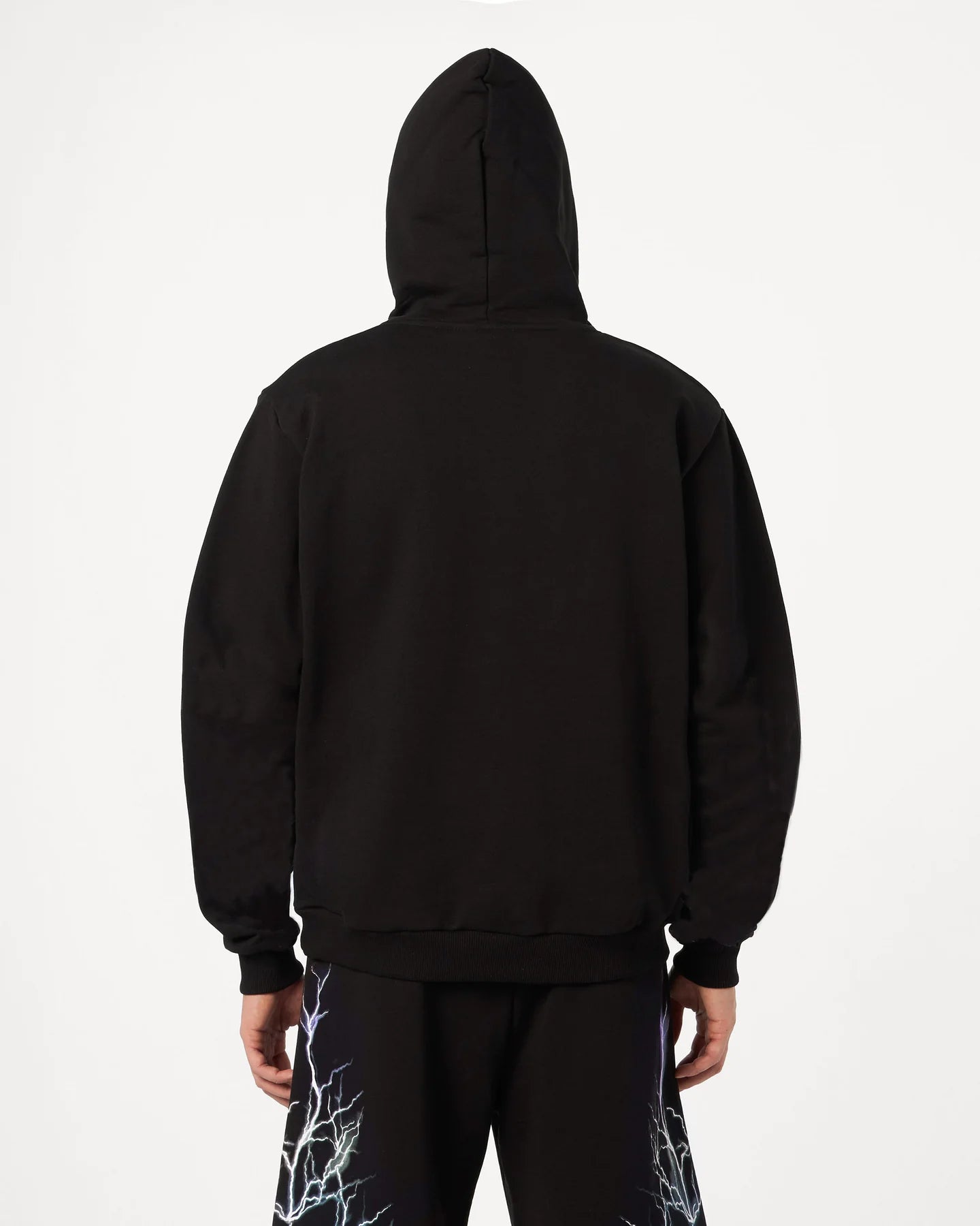 BLACK HOODIE WITH BLUE GREY LIGHTBLUE LIGHTNING