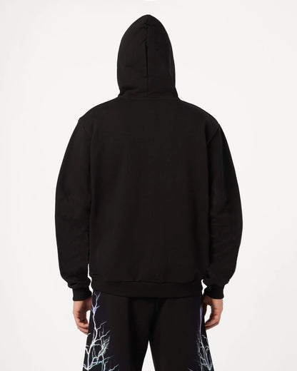 BLACK HOODIE WITH BLUE GREY LIGHTBLUE LIGHTNING