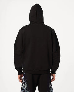 BLACK HOODIE WITH BLUE GREY LIGHTBLUE LIGHTNING