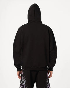 BLACK HOODIE WITH PURPLE GREY FUXIA LIGHTNING