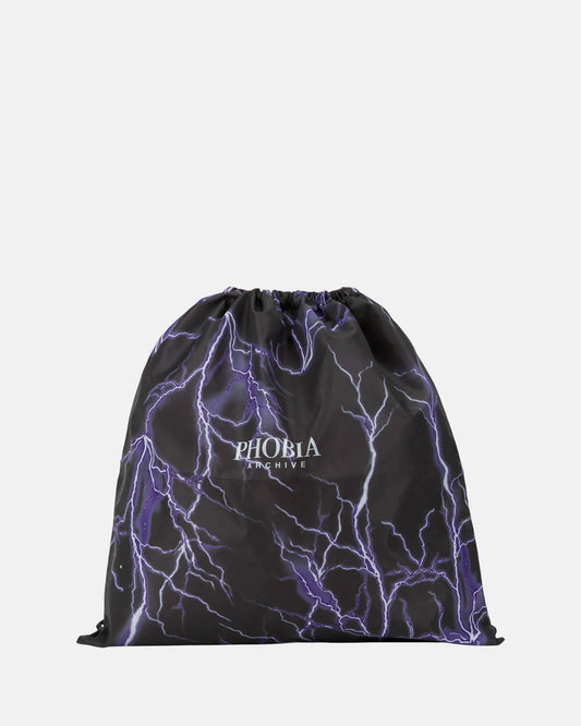 BLACK BAG WITH PURPLE LIGHTNING