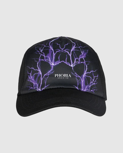 BLACK CAP WITH PURPLE LIGHTNING
