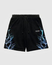 Carica l&#39;immagine nel visualizzatore di Gallery, BLACK SHORTS WITH BLUE AND LIGHTBLUE LIGHTNING
