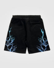 Carica l&#39;immagine nel visualizzatore di Gallery, BLACK SHORTS WITH BLUE AND LIGHTBLUE LIGHTNING
